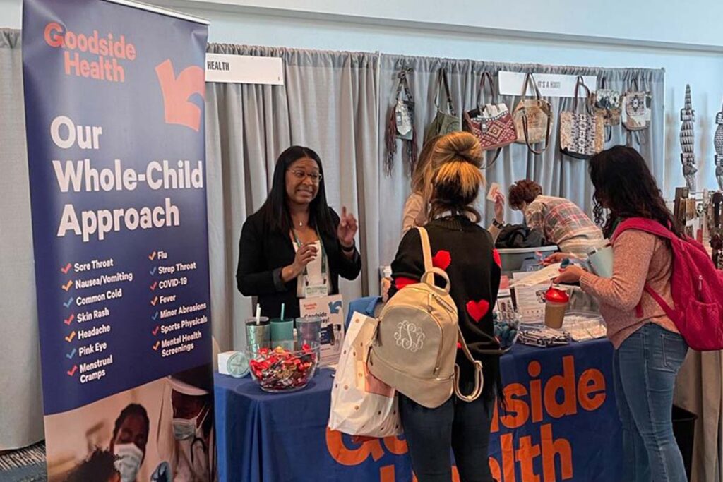 Goodside Health booth at the 18th Annual Professional School Counselor Conference in Round Rock in 2023.